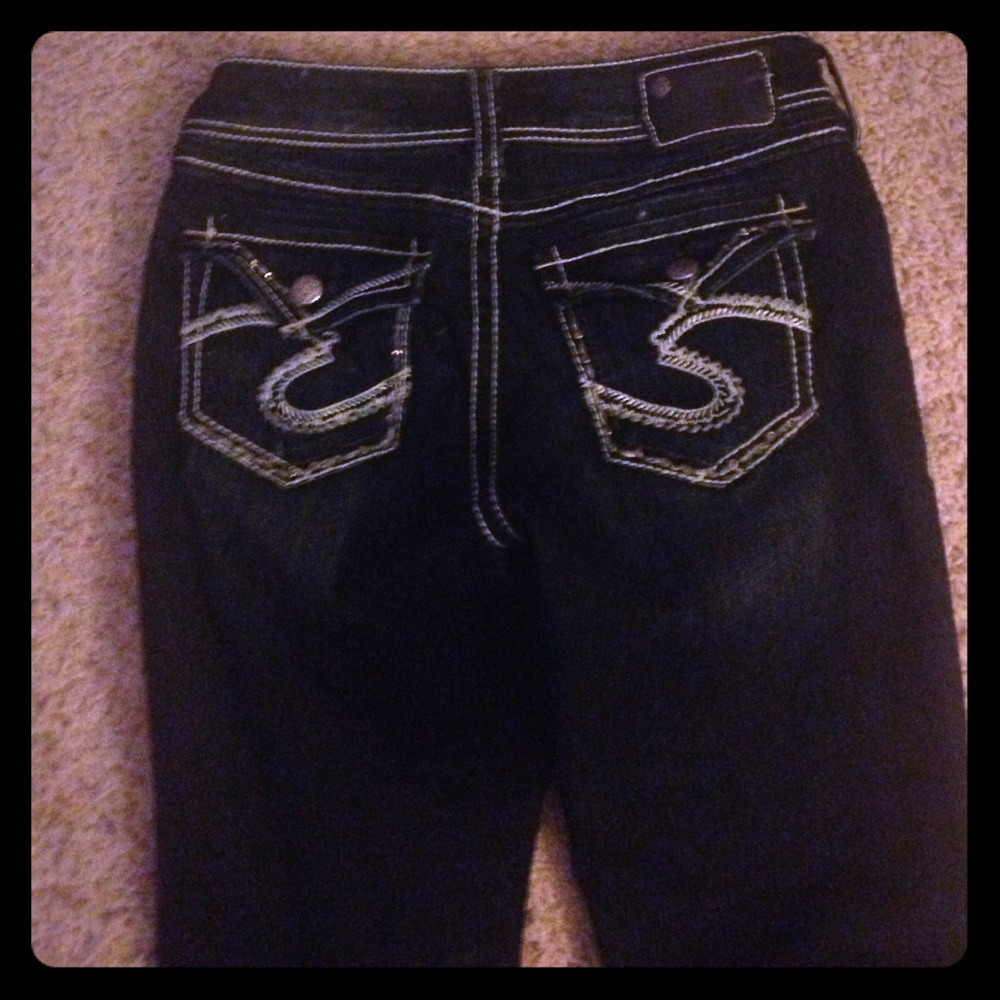 Silver jeans from Buckle . Super sexy . Wore once
